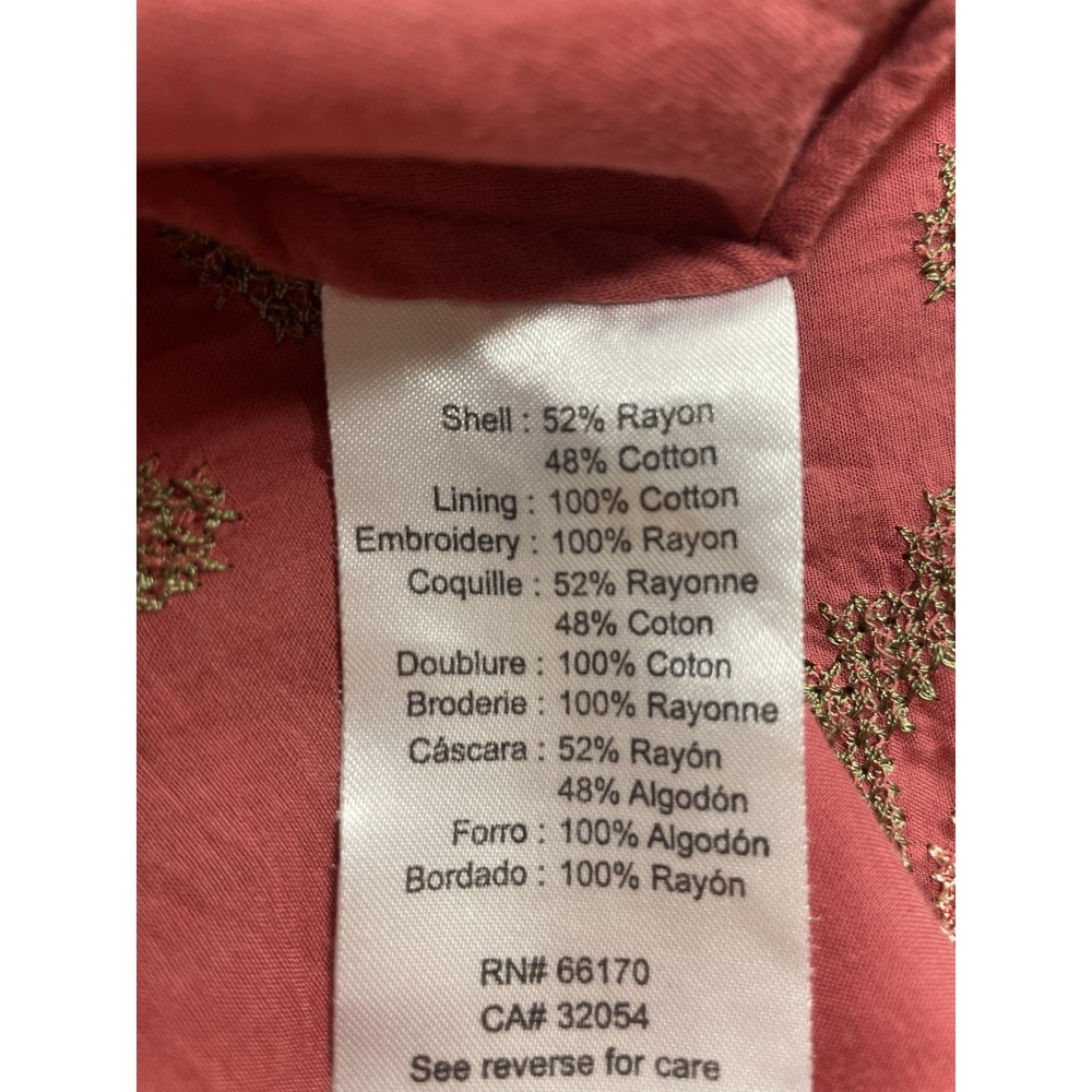 Anthropologie Payal Pratap Rhododendron Cross Stitch Embroidered Blouse - 18W - Picture 7 of 10